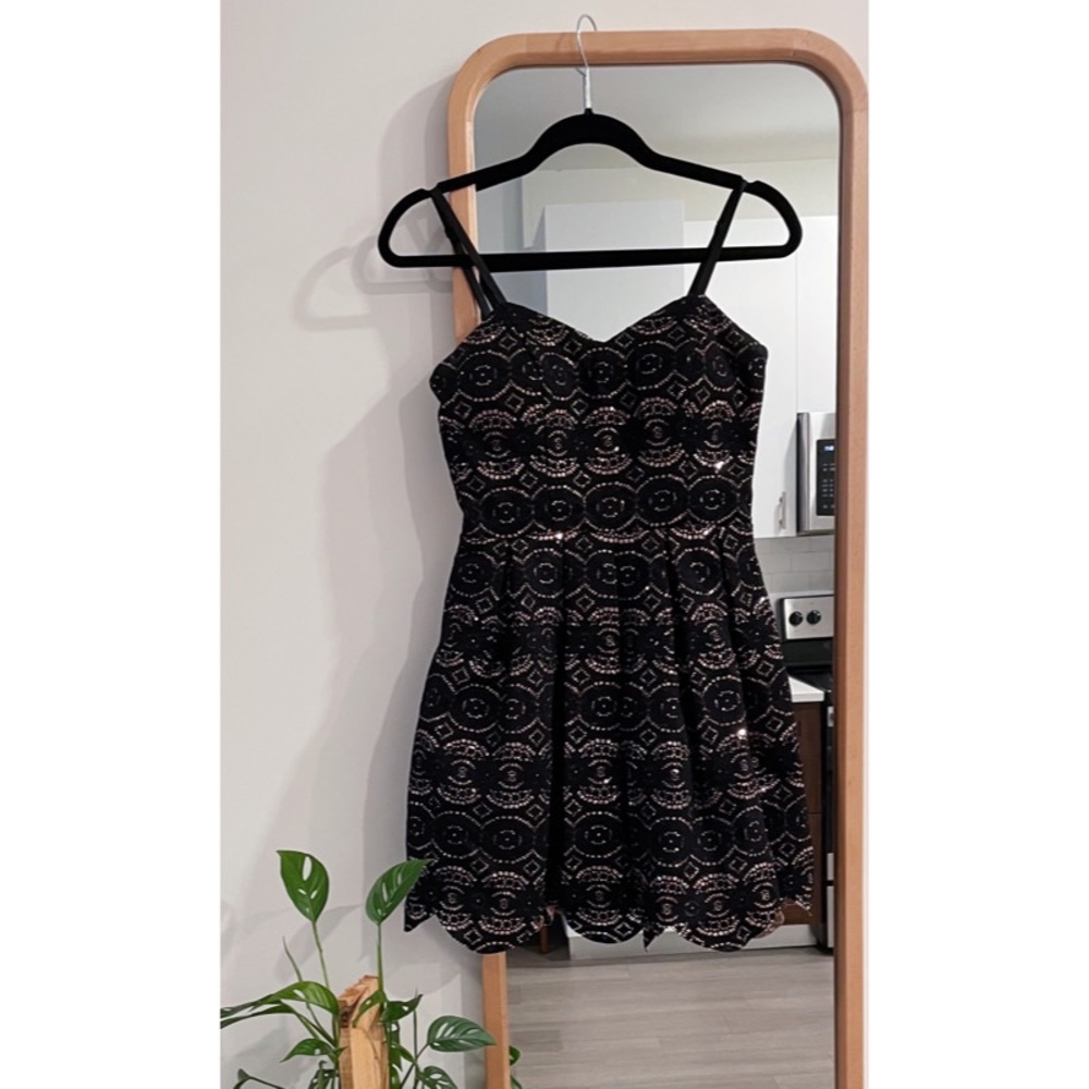 Black Lace with Rose Gold Lining